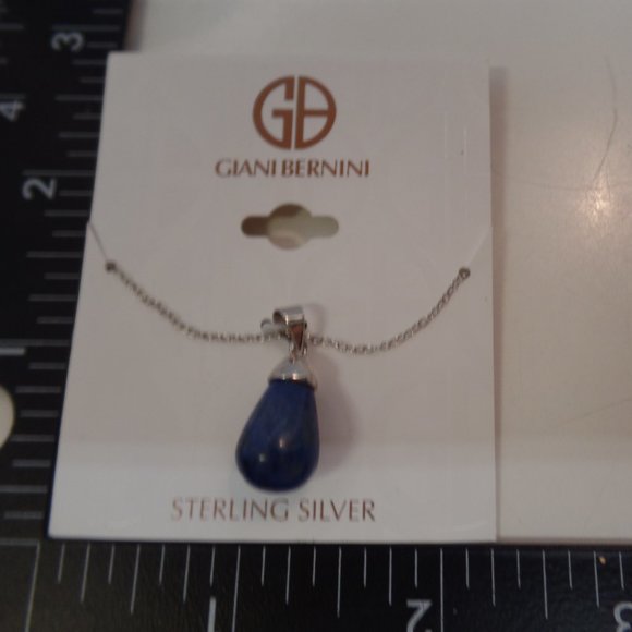 Giani Bernini  Blue Sodali Pendant 9.25 Sterling Silver 18” Necklace BNWT $71.00 - Picture 4 of 4